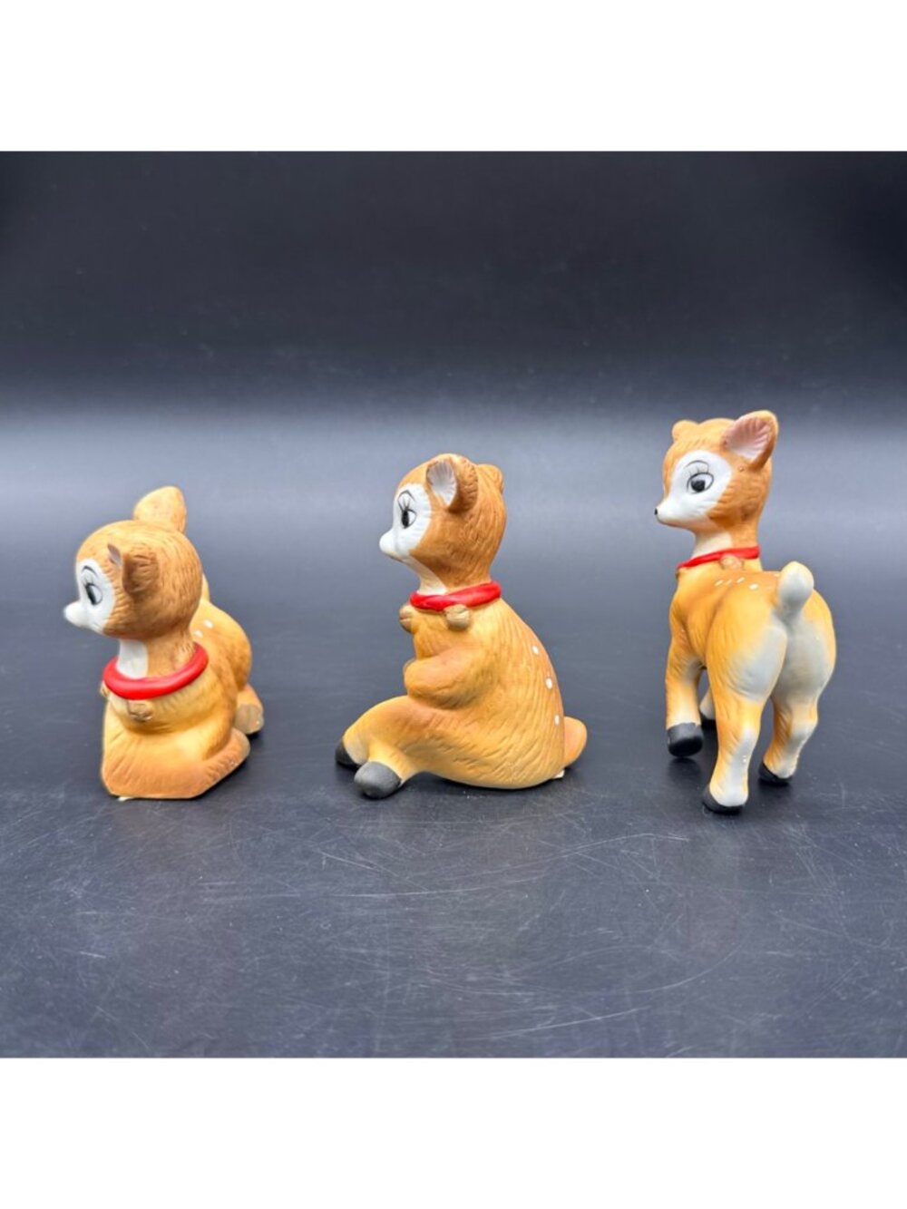 Vintage Deer Figurines Christmas Decor 1980s Ceramic Fawn Set Of 3 Homco Taiwan - Picture 2 of 8